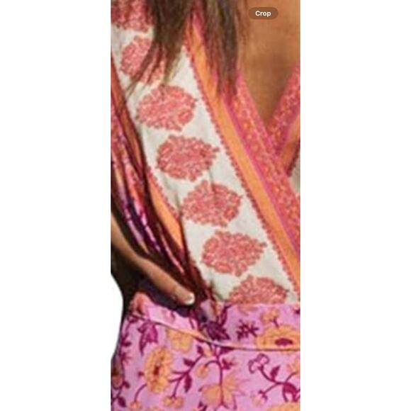 NWT: ZESICA Women's Summer Wrap V Neck Bohemian Floral Print (M) - Picture 7 of 10